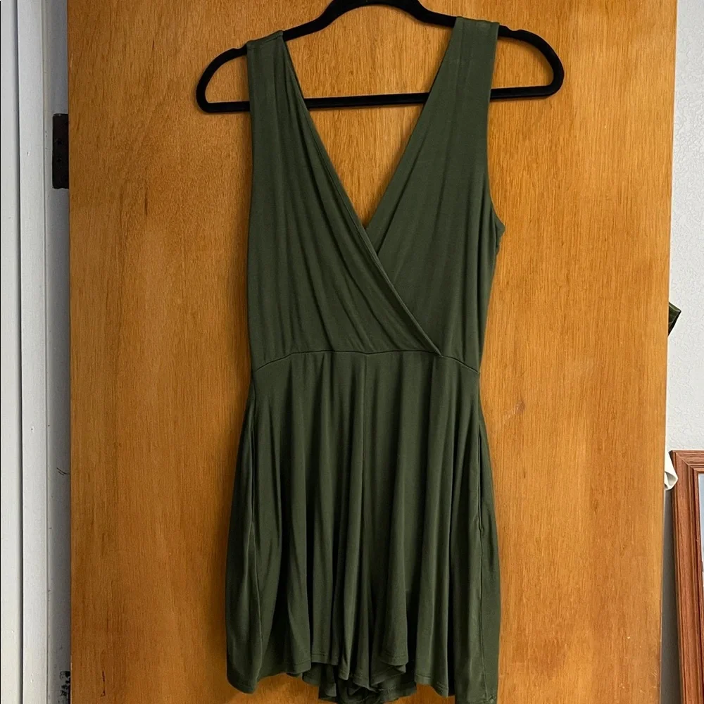 Olive Green Sleeveless Romper - Picture 1 of 1